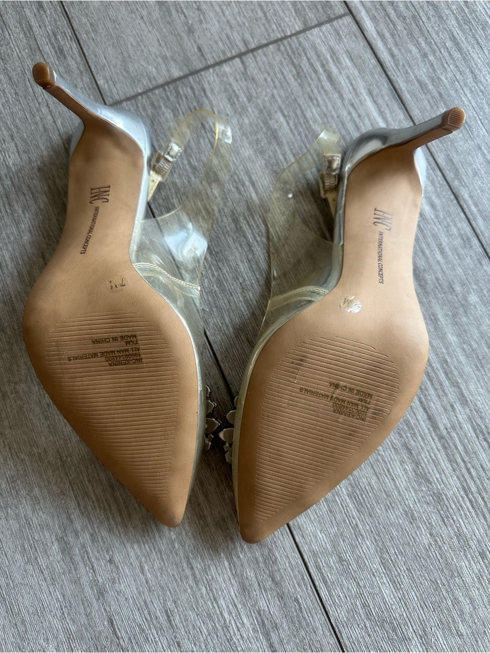 INC Crystal-Embellished Clear Slingback Heels - Picture 2 of 3